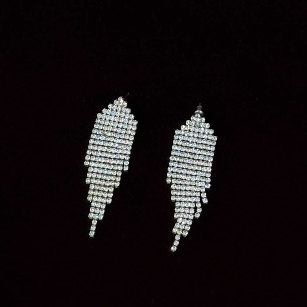 Christian Siriano Silver Crystal Drop Earrings